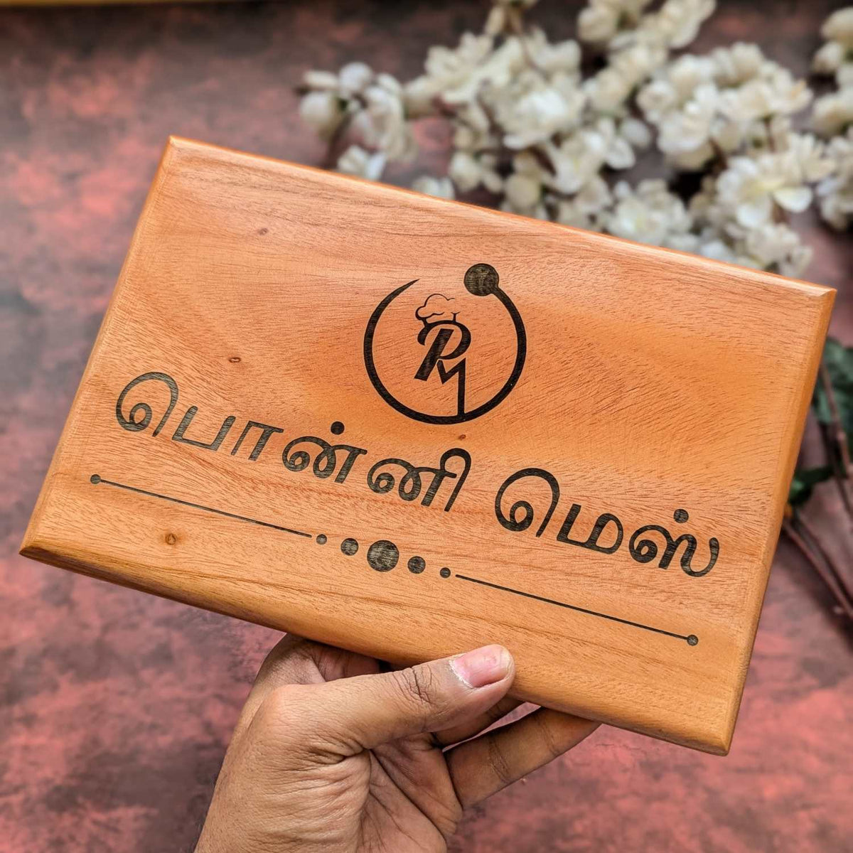 Rectangular Minimalist Modern Wood Nameplate Customized  For Home &amp; Office