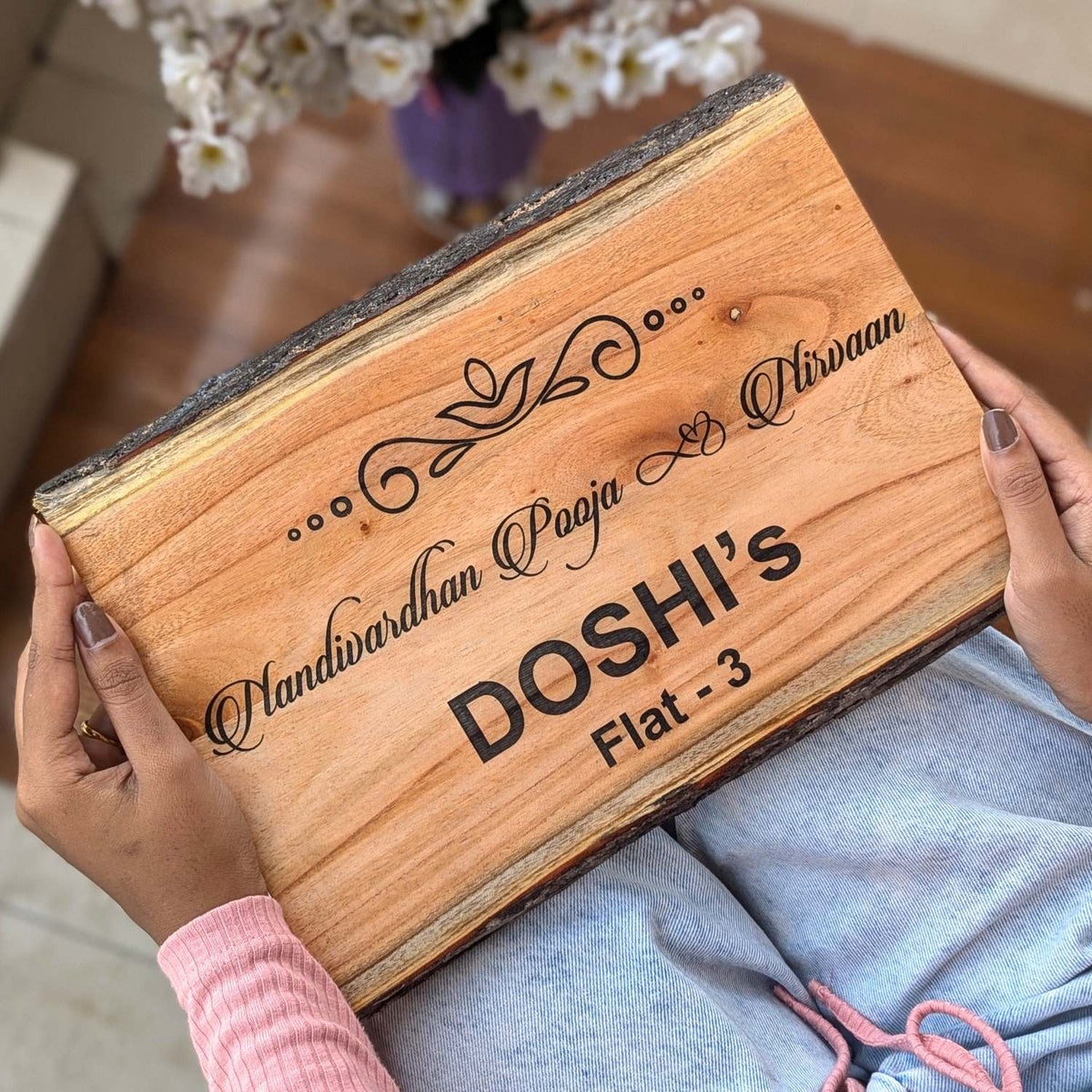 Rustic Rectangular Large Natural Wood Sign For Home | Custom Engraved