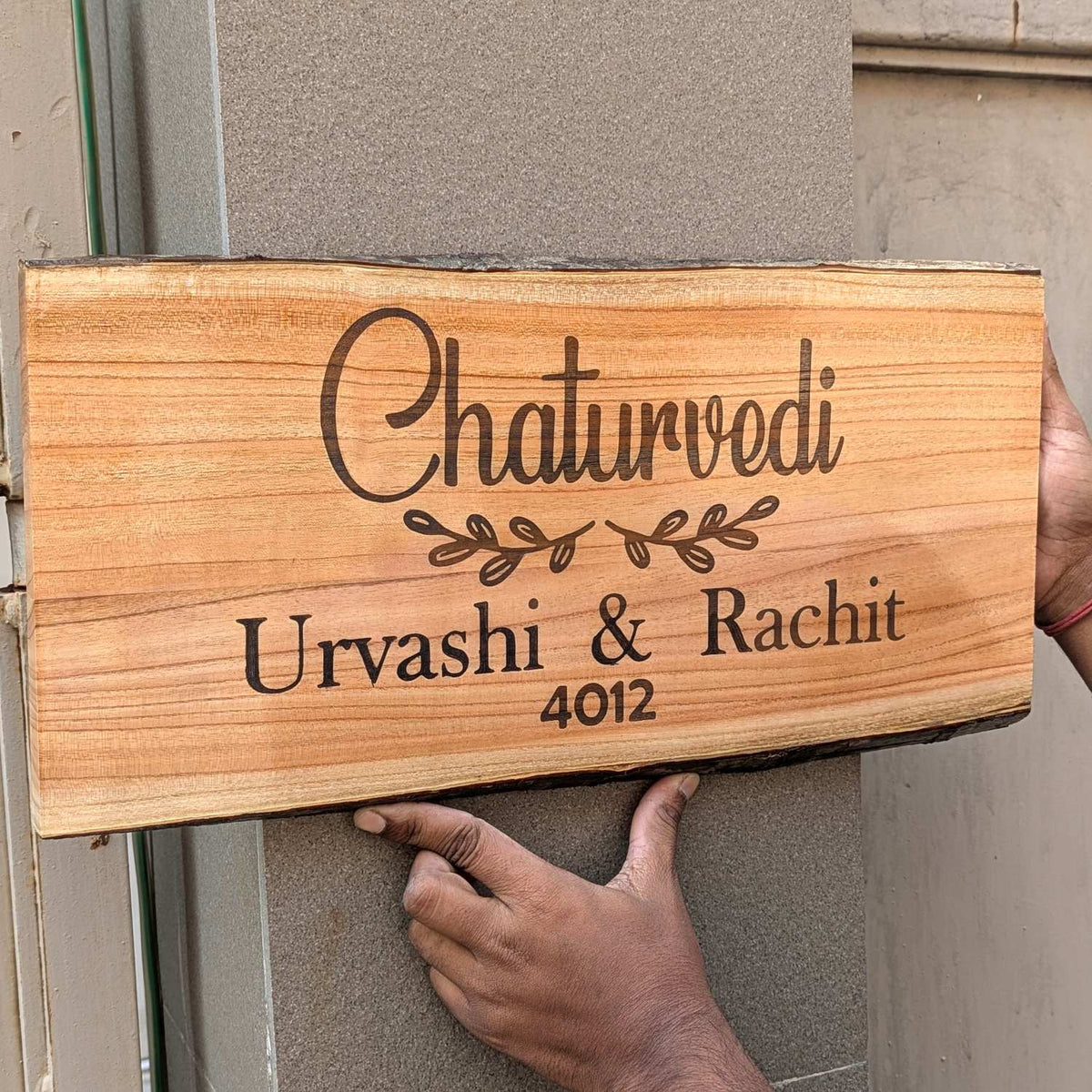 Rustic Rectangular Large Natural Wood Sign For Home | Custom Engraved