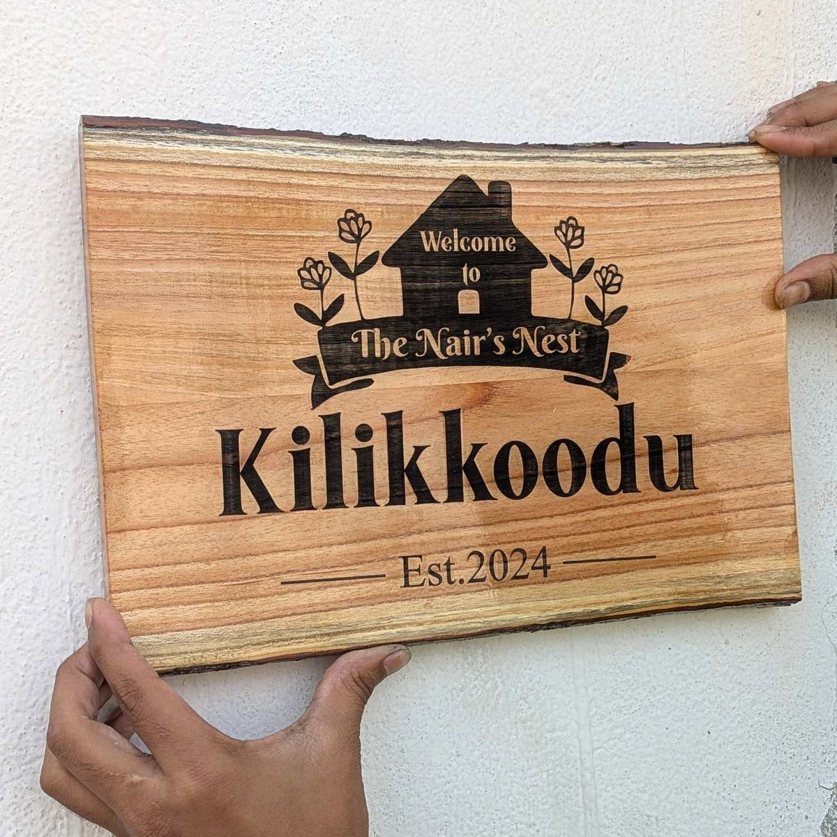 Rustic Rectangular Large Natural Wood Sign For Home | Custom Engraved