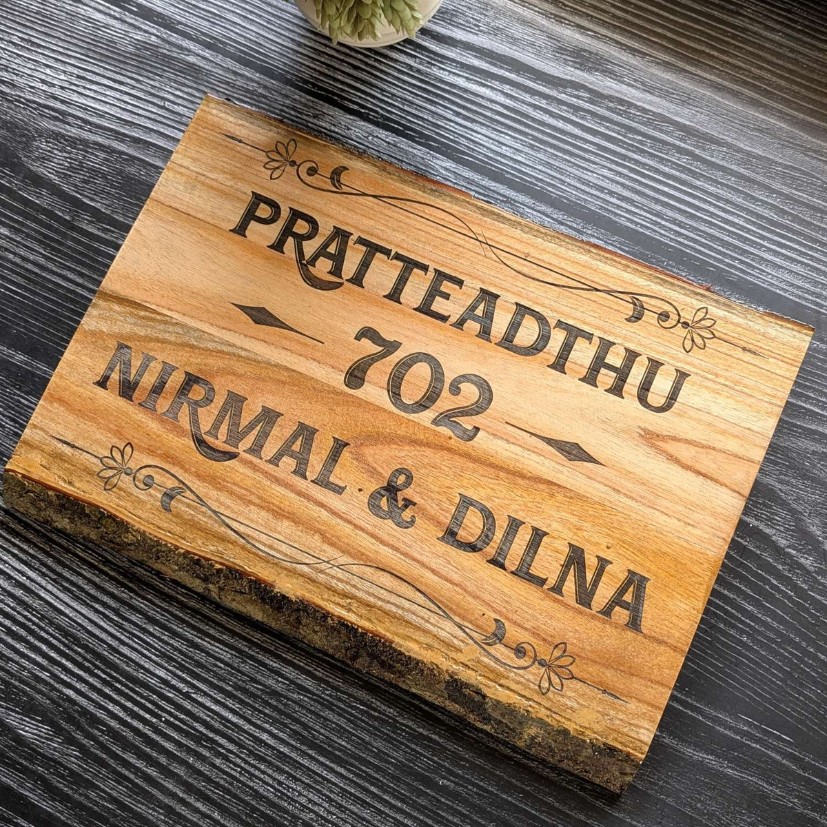 Rustic Rectangular Large Natural Wood Sign For Home | Custom Engraved