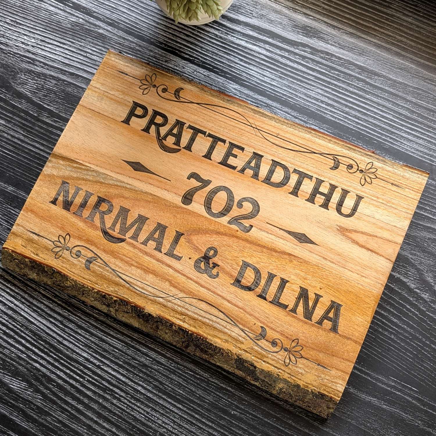 Rustic Rectangular Large Natural Wood Sign For Home | Custom Engraved