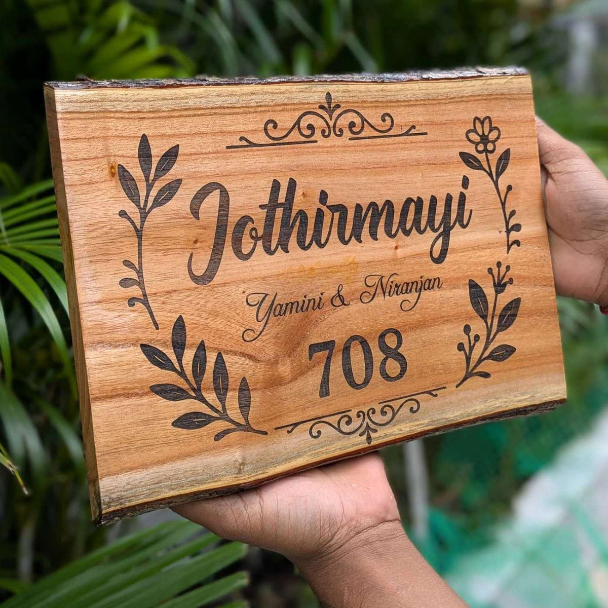 Rustic Rectangular Large Natural Wood Sign For Home | Custom Engraved