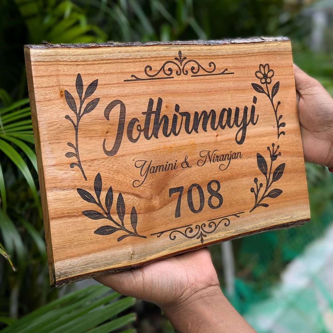 Rustic Rectangular Large Natural Wood Sign For Home | Custom Engraved