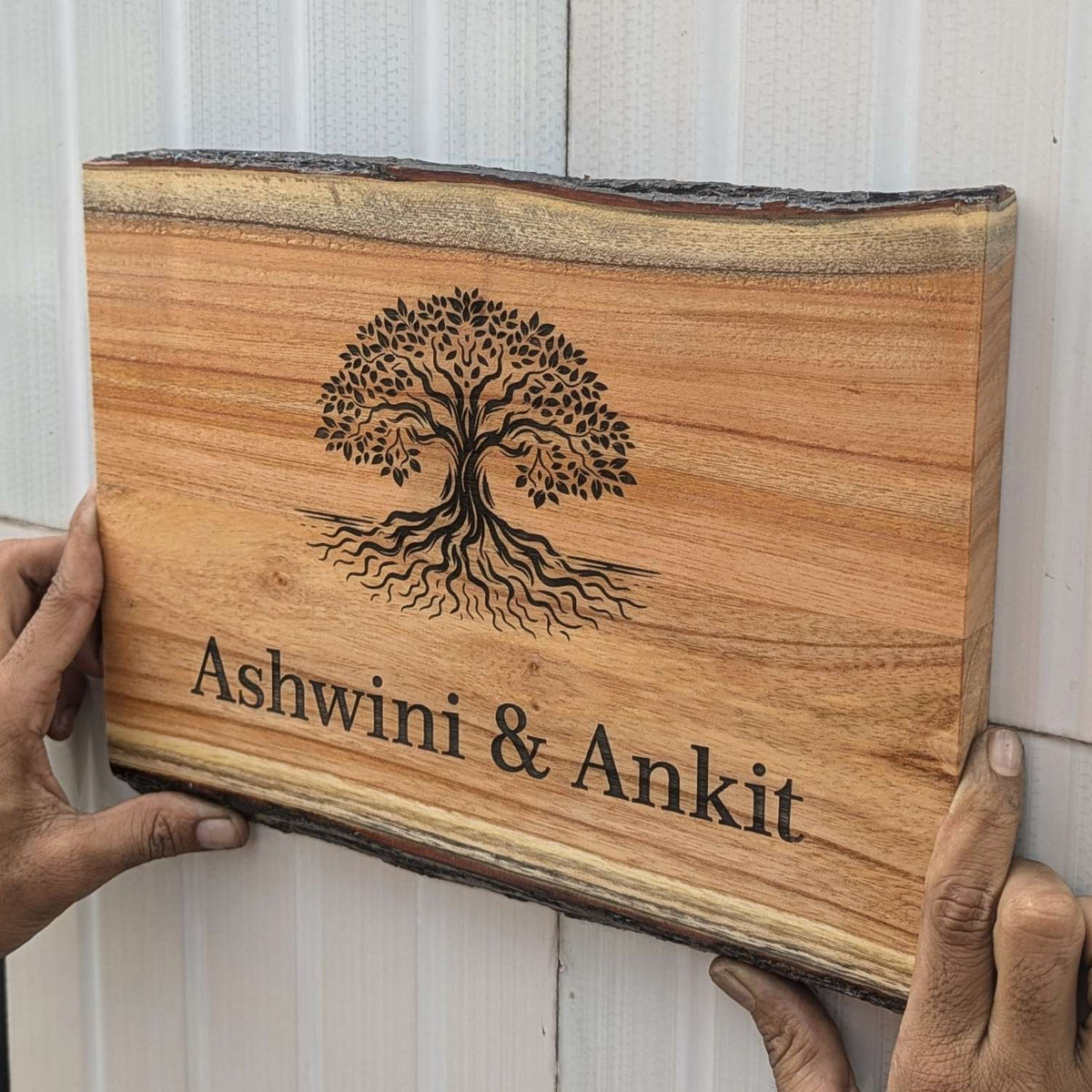 Rustic Rectangular Large Natural Wood Sign For Home | Custom Engraved