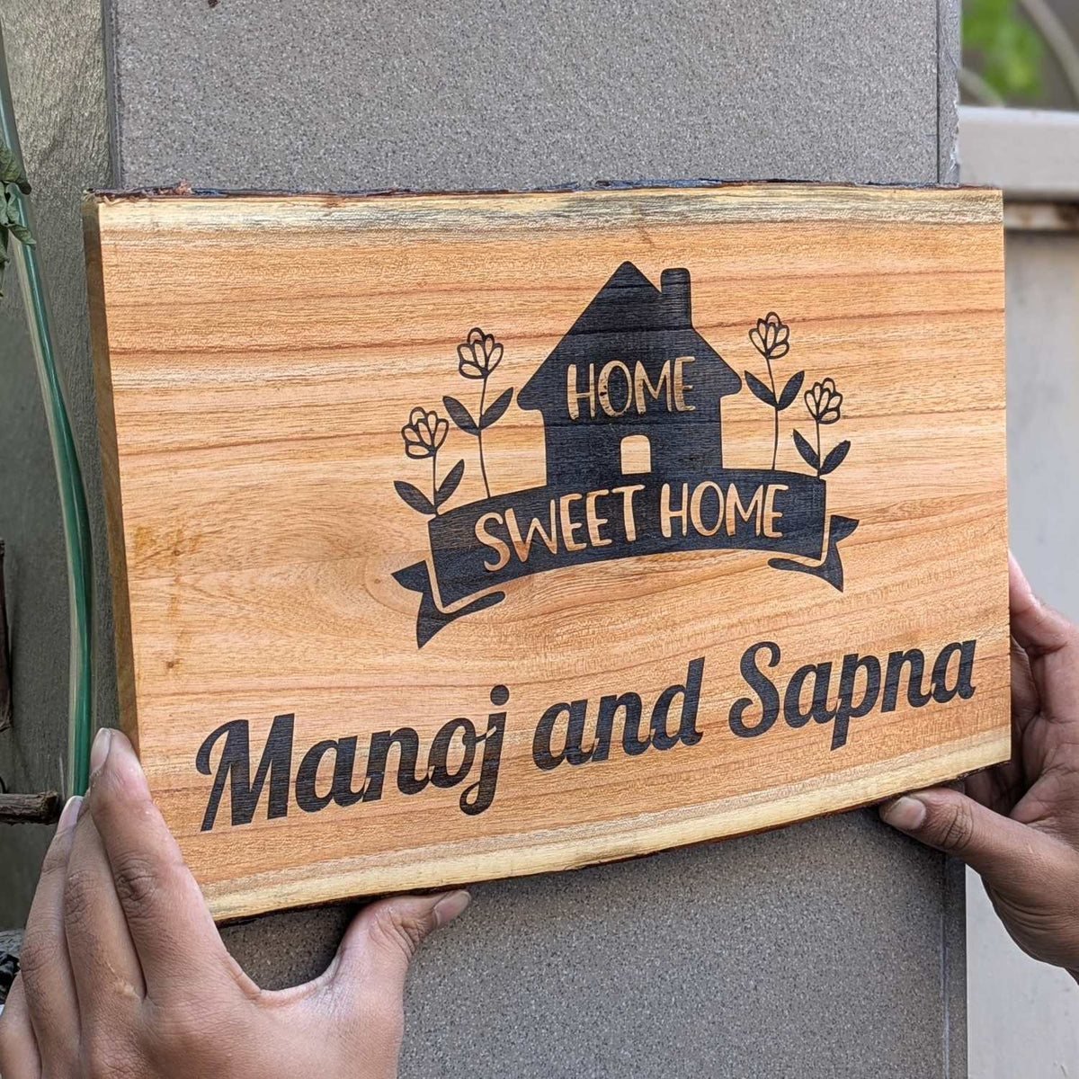 Rustic Rectangular Large Natural Wood Sign For Home | Custom Engraved