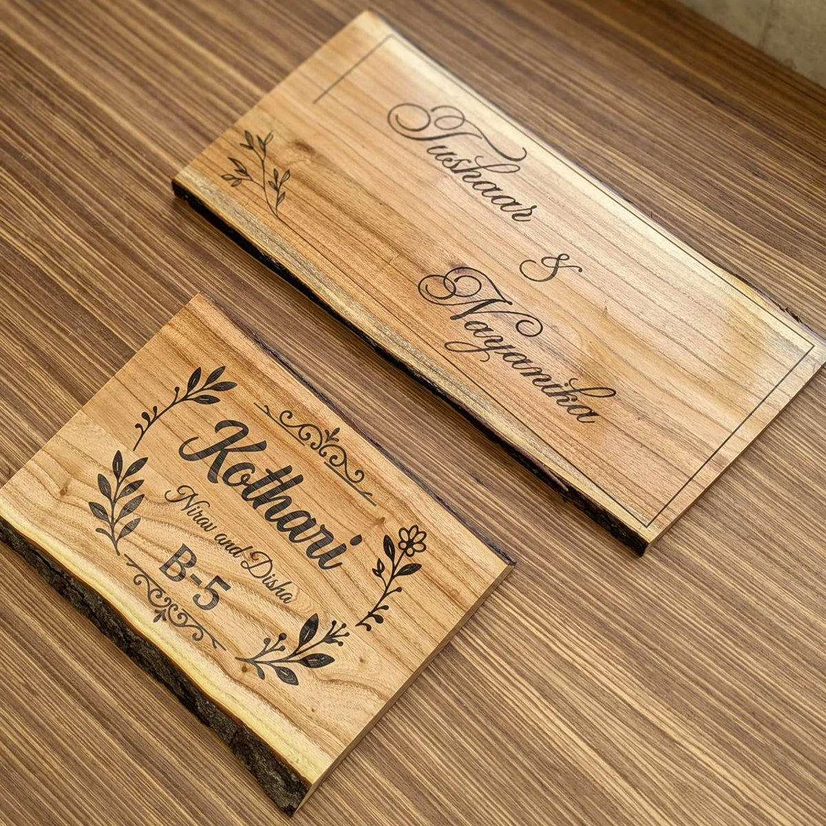 Rustic Rectangular Large Natural Wood Sign For Home | Custom Engraved