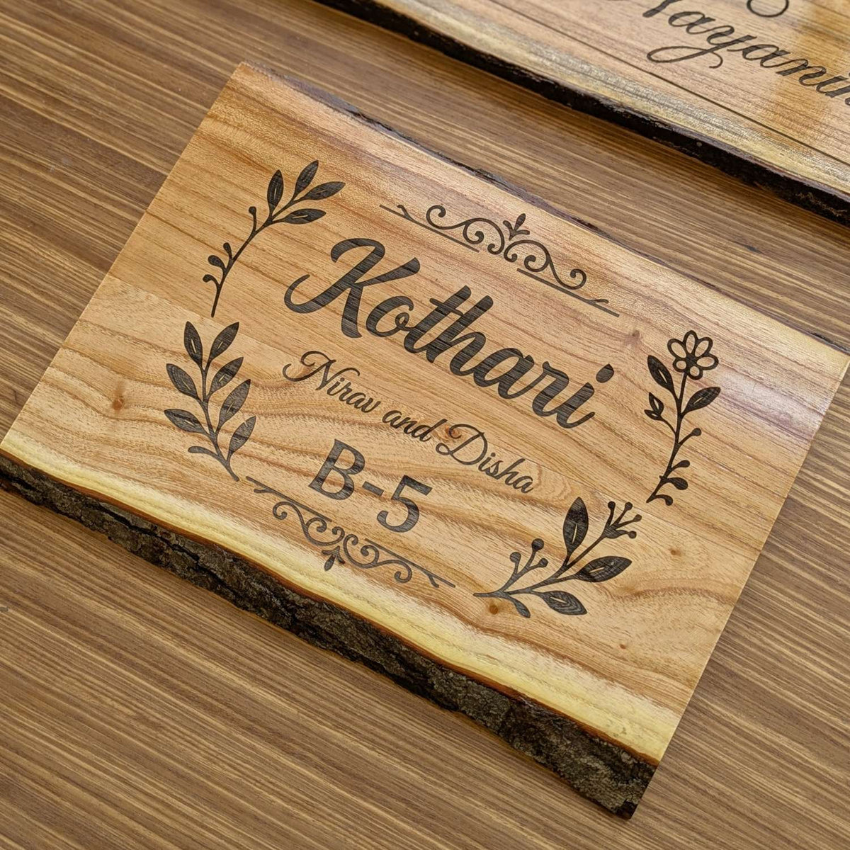 Rustic Rectangular Large Natural Wood Sign For Home | Custom Engraved