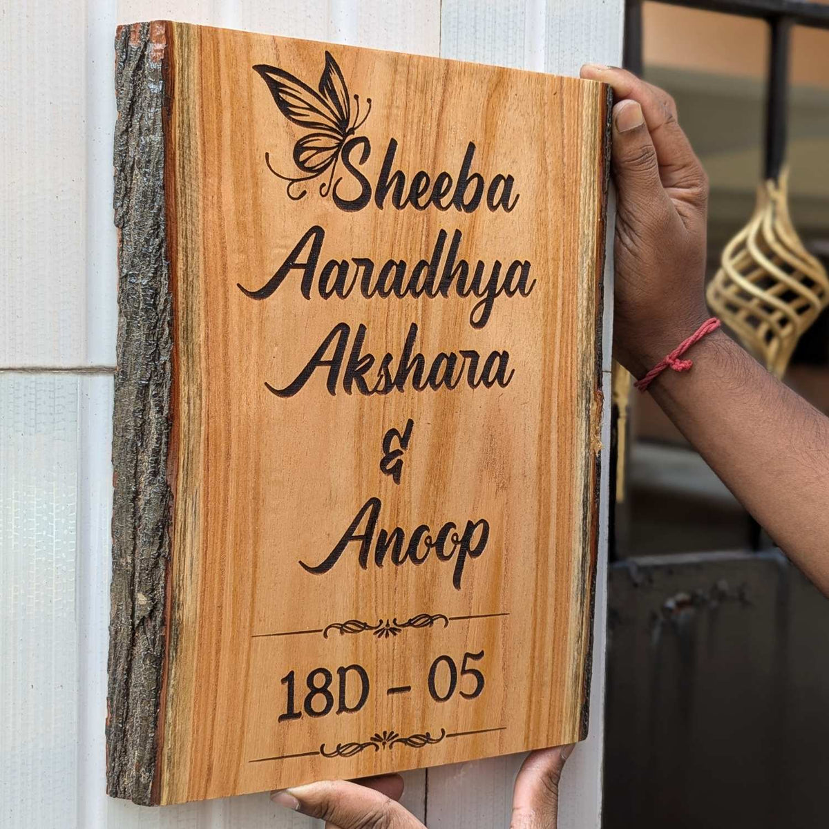 Rustic Rectangular Large Natural Wood Sign For Home | Custom Engraved