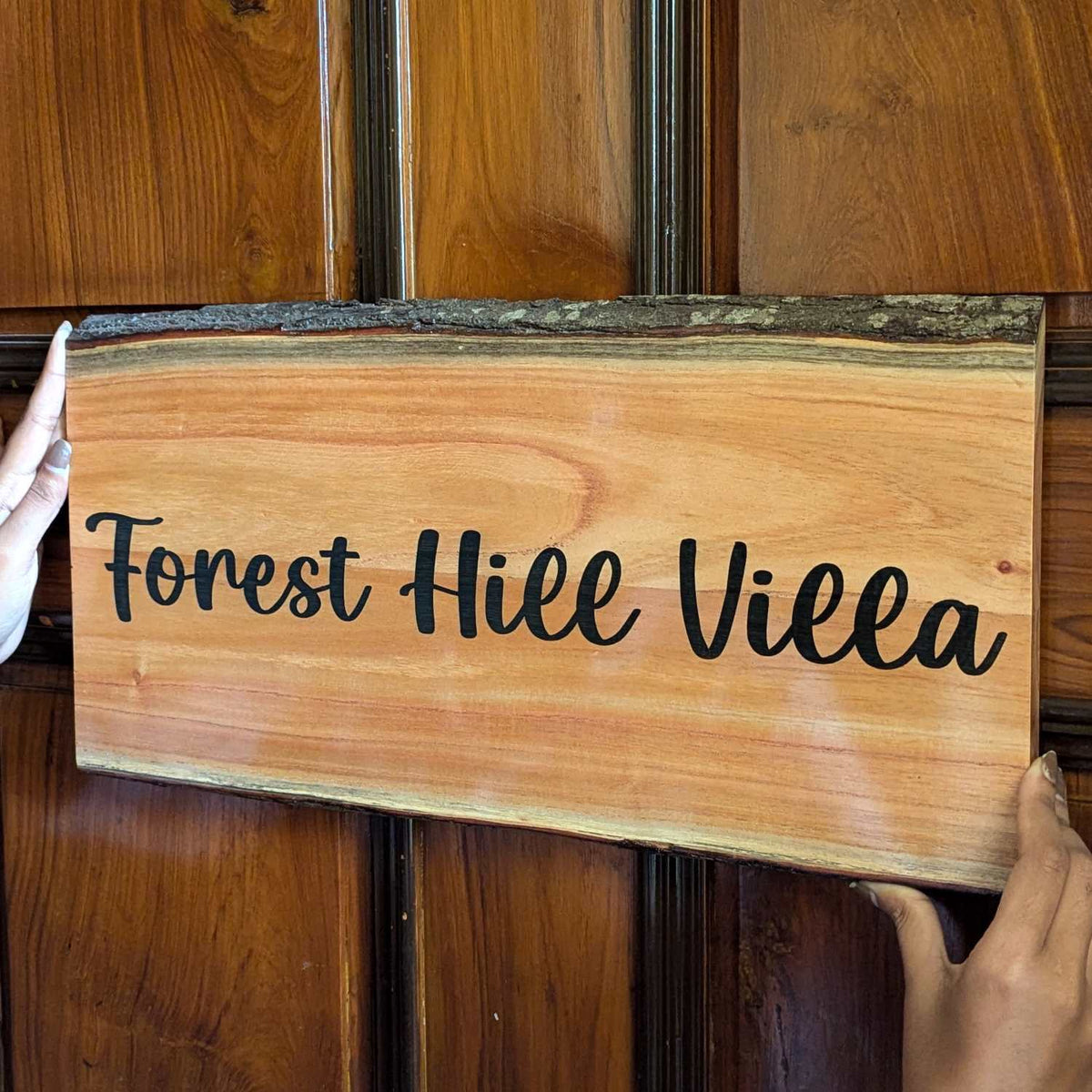 Rustic Rectangular Large Natural Wood Sign For Home | Custom Engraved