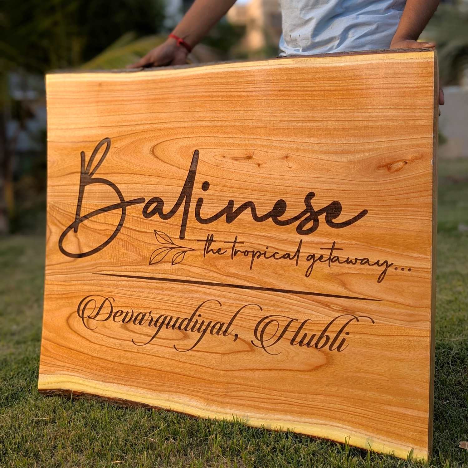 Rustic Rectangular Large Natural Wood Sign For Home | Custom Engraved