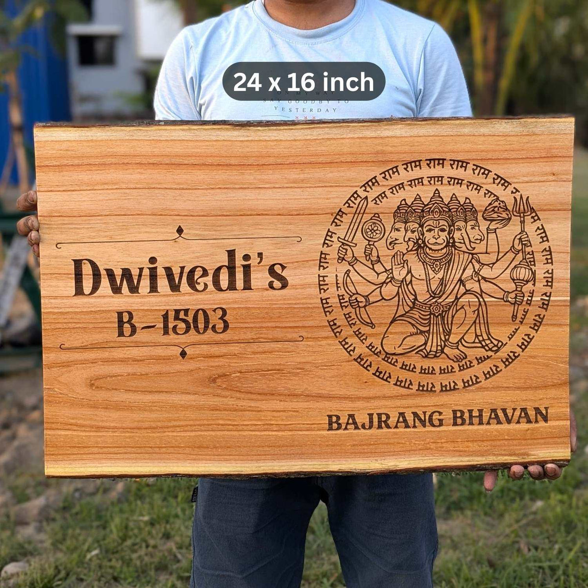 Rustic Rectangular Large Natural Wood Sign For Home | Custom Engraved