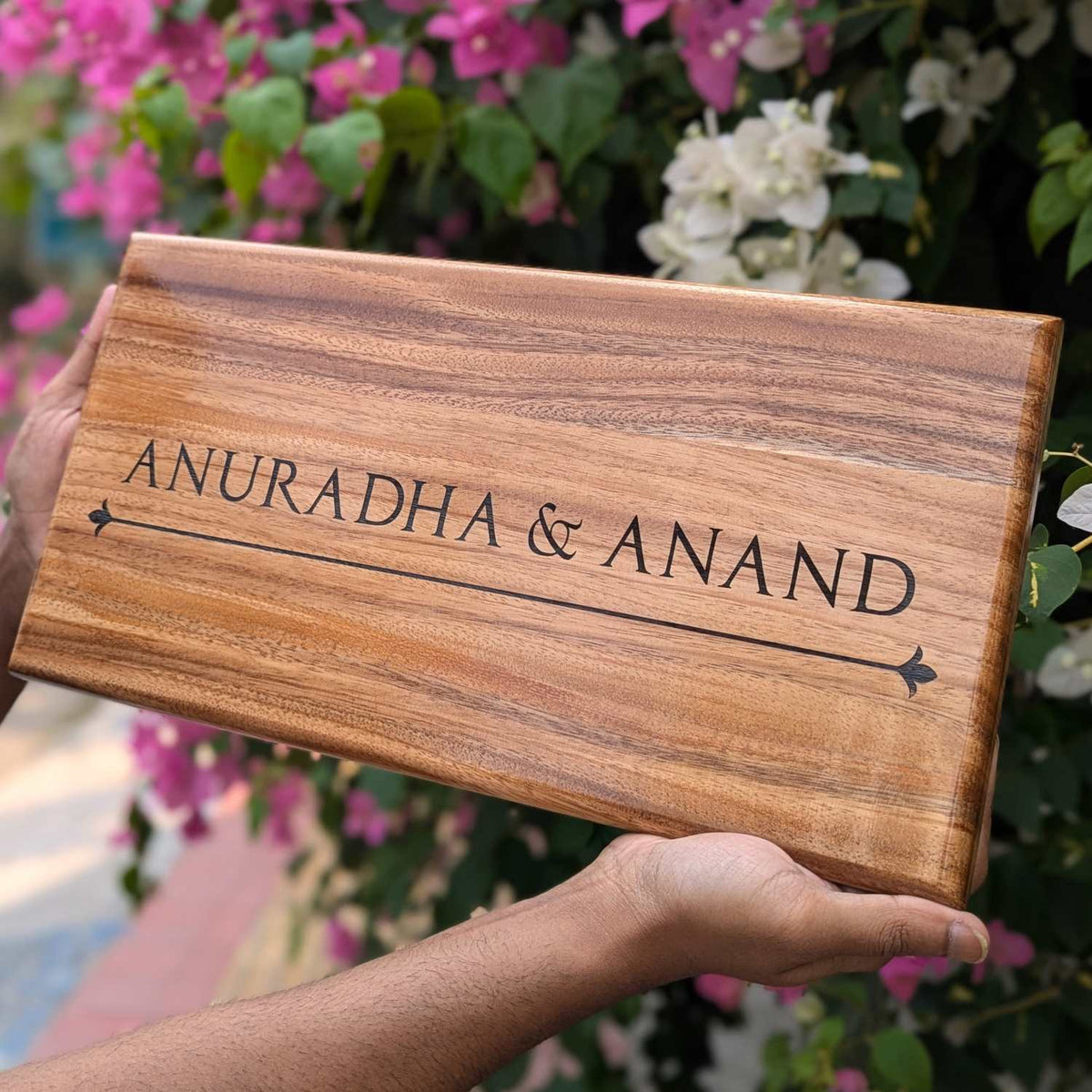 Luxury Teak Wood Engraved Wooden House Nameplate Designed for Premium Homes