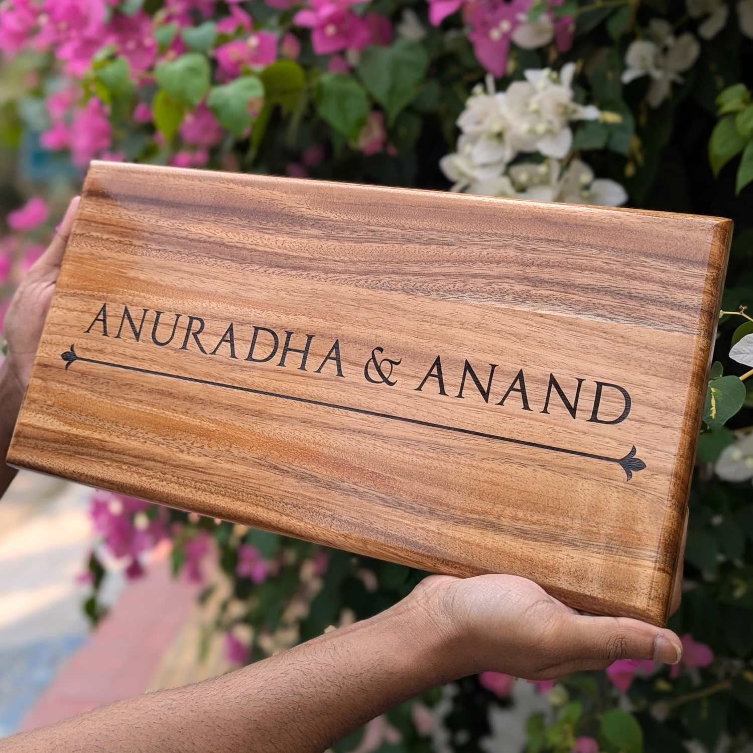 Luxury Teak Wood Engraved Wooden House Nameplate Designed for Premium Homes