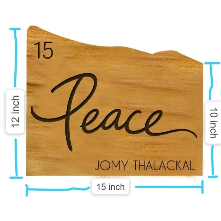 Custom Mountain Shape Live Edge Teak Wood Home Sign