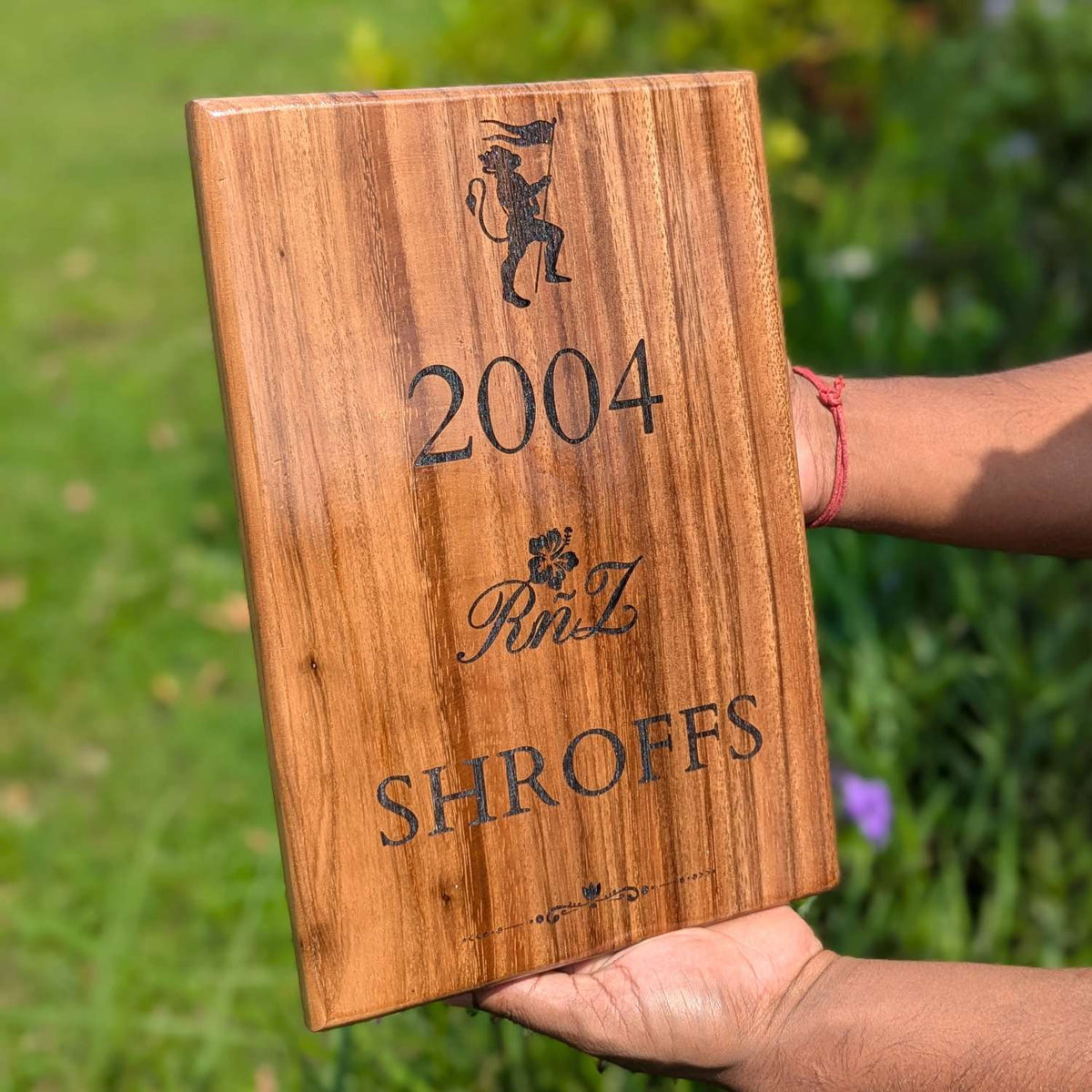 Luxury Teak Wood Engraved Wooden House Nameplate Designed for Premium Homes