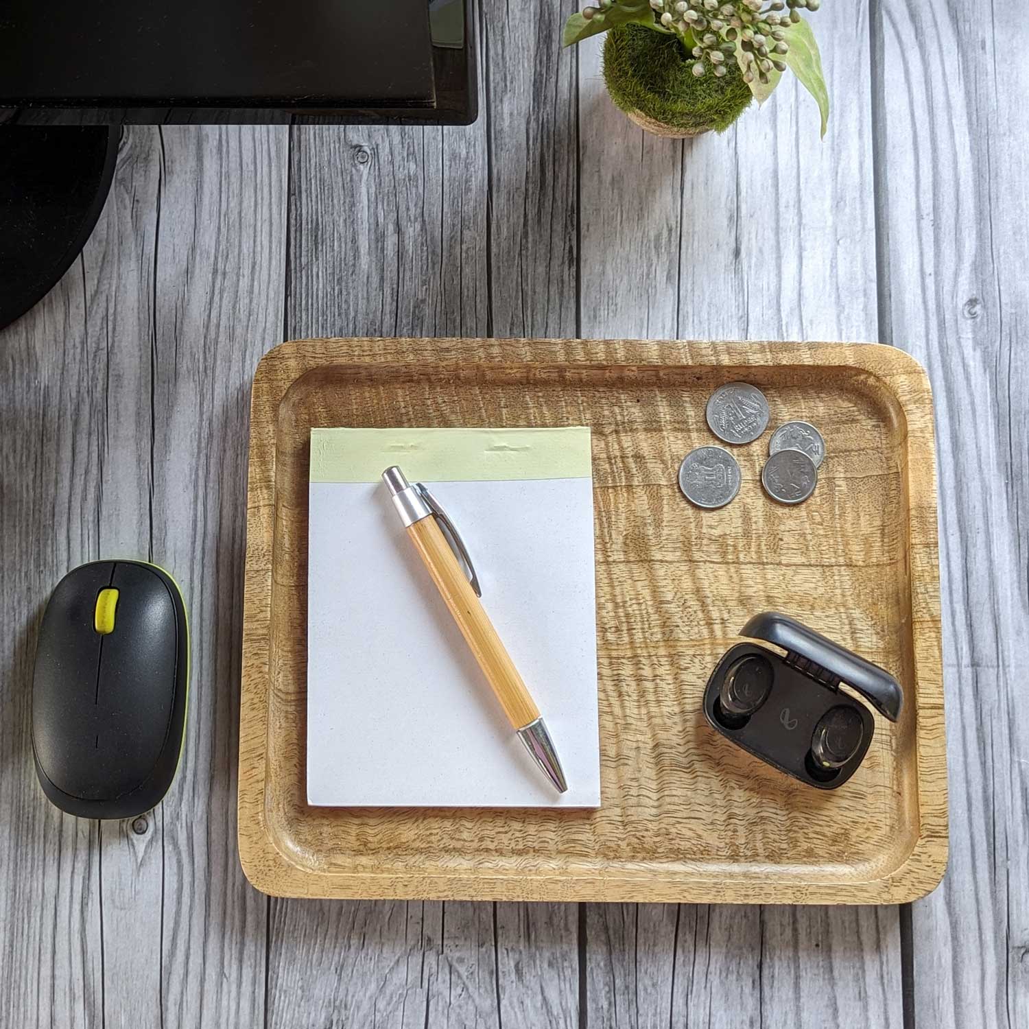 Woodgeek Large Desk Tray | Wooden Desk Tray