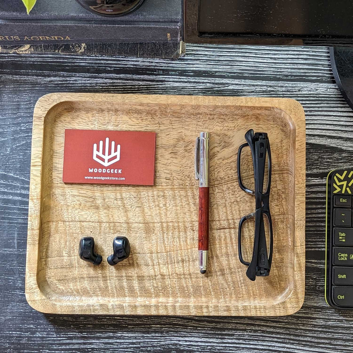 Woodgeek Large Desk Tray | Wooden Desk Tray