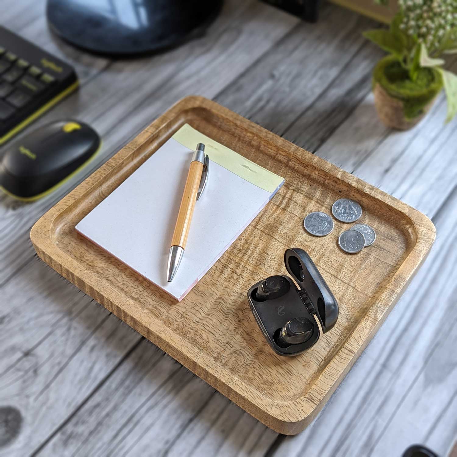 Woodgeek Large Desk Tray | Wooden Desk Tray