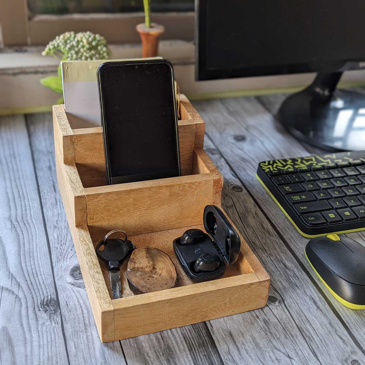 Woodgeek Stepped Wooden Desk Organizer