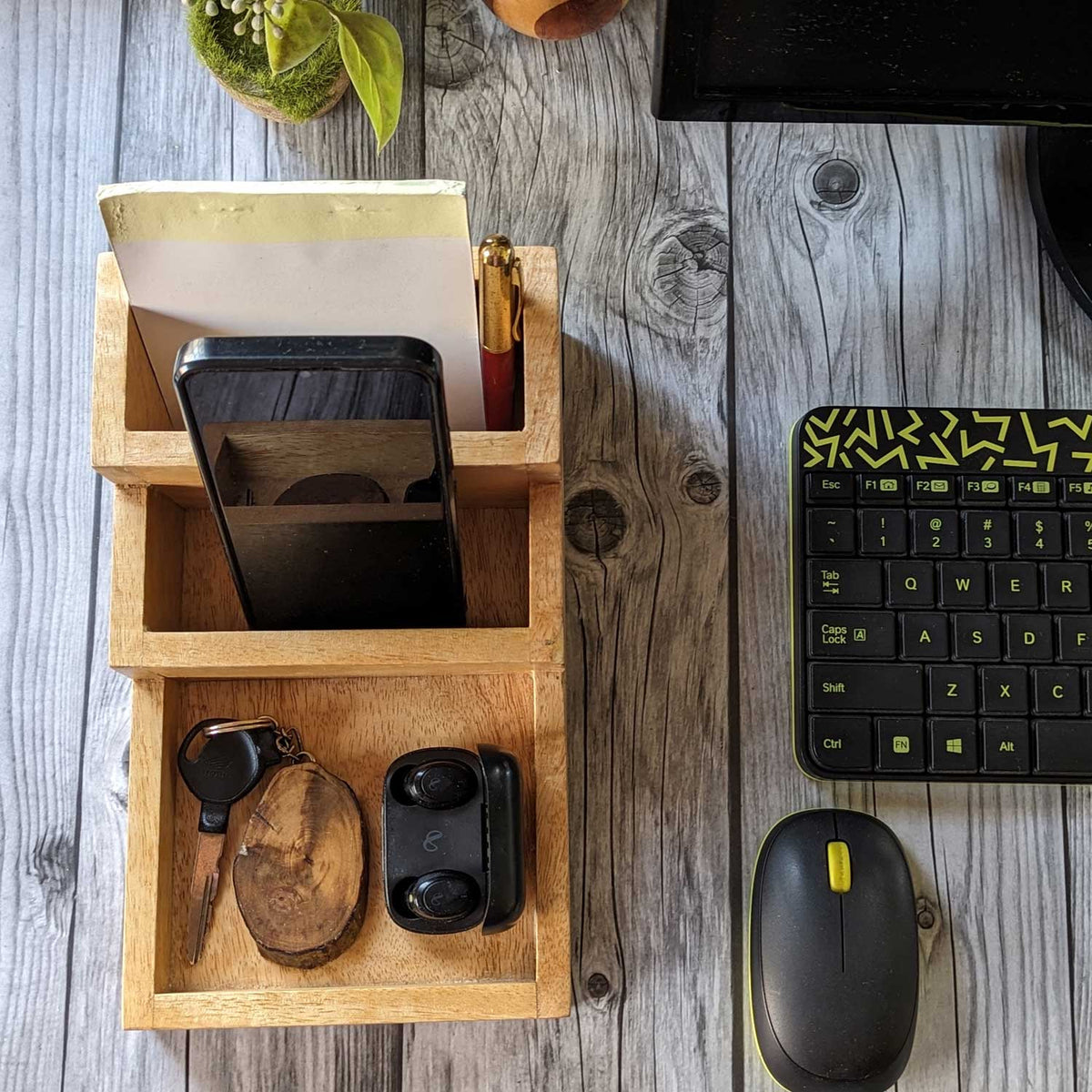 Woodgeek Stepped Wooden Desk Organizer