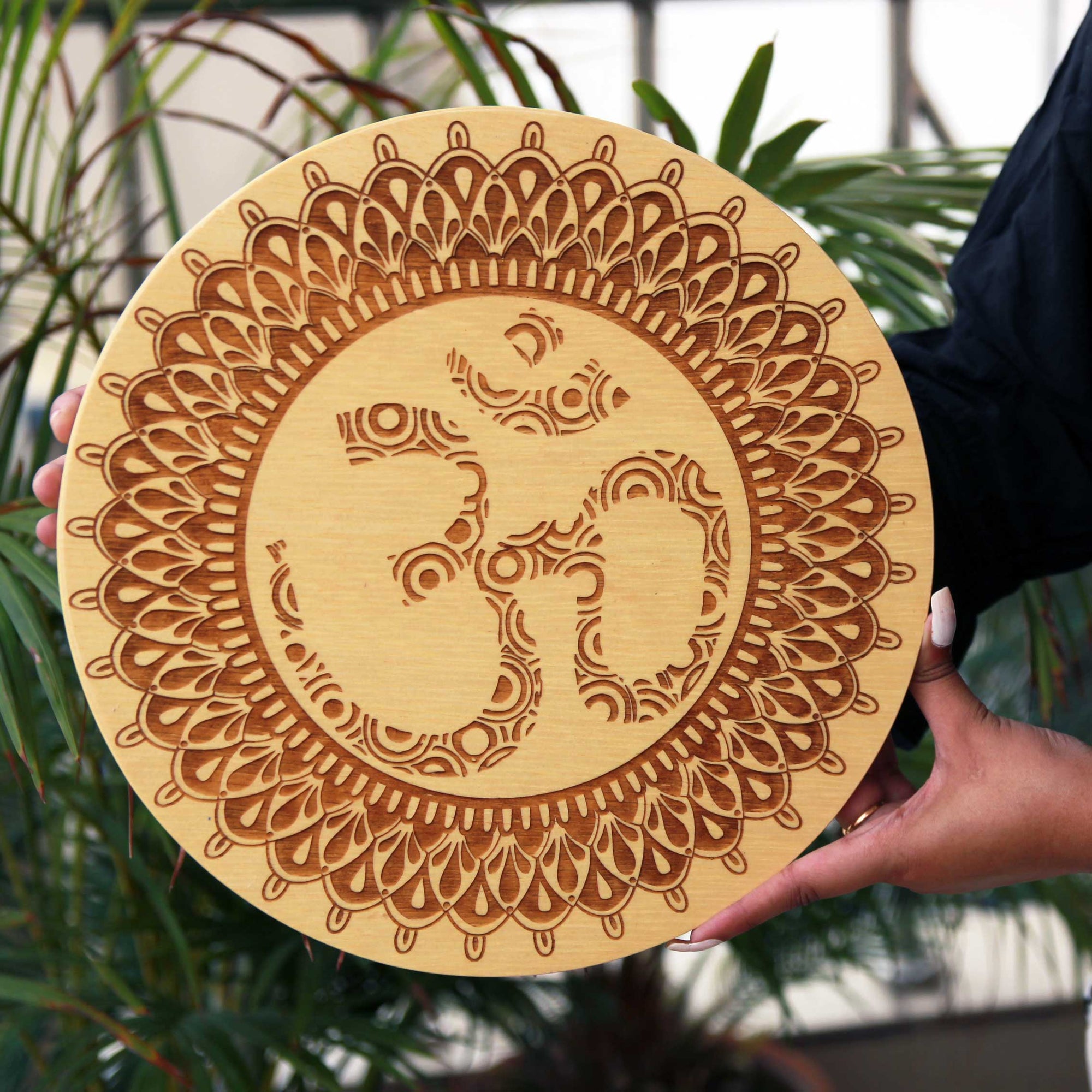 Om Carved Wooden Poster