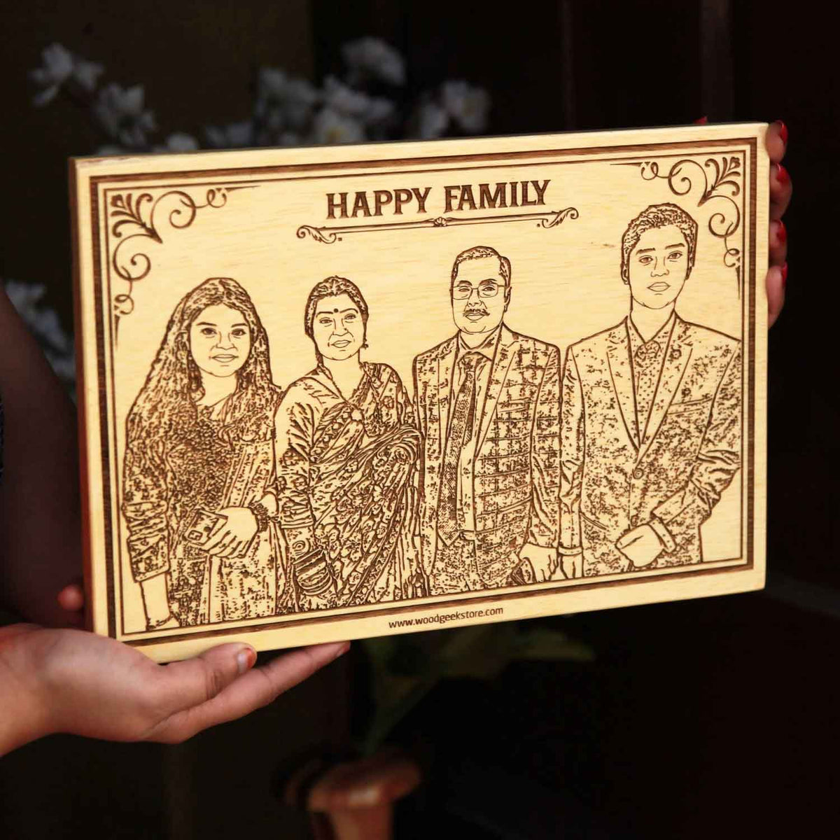 personalized-gift-for-family-engraved-wood-frame-woodgeekstore