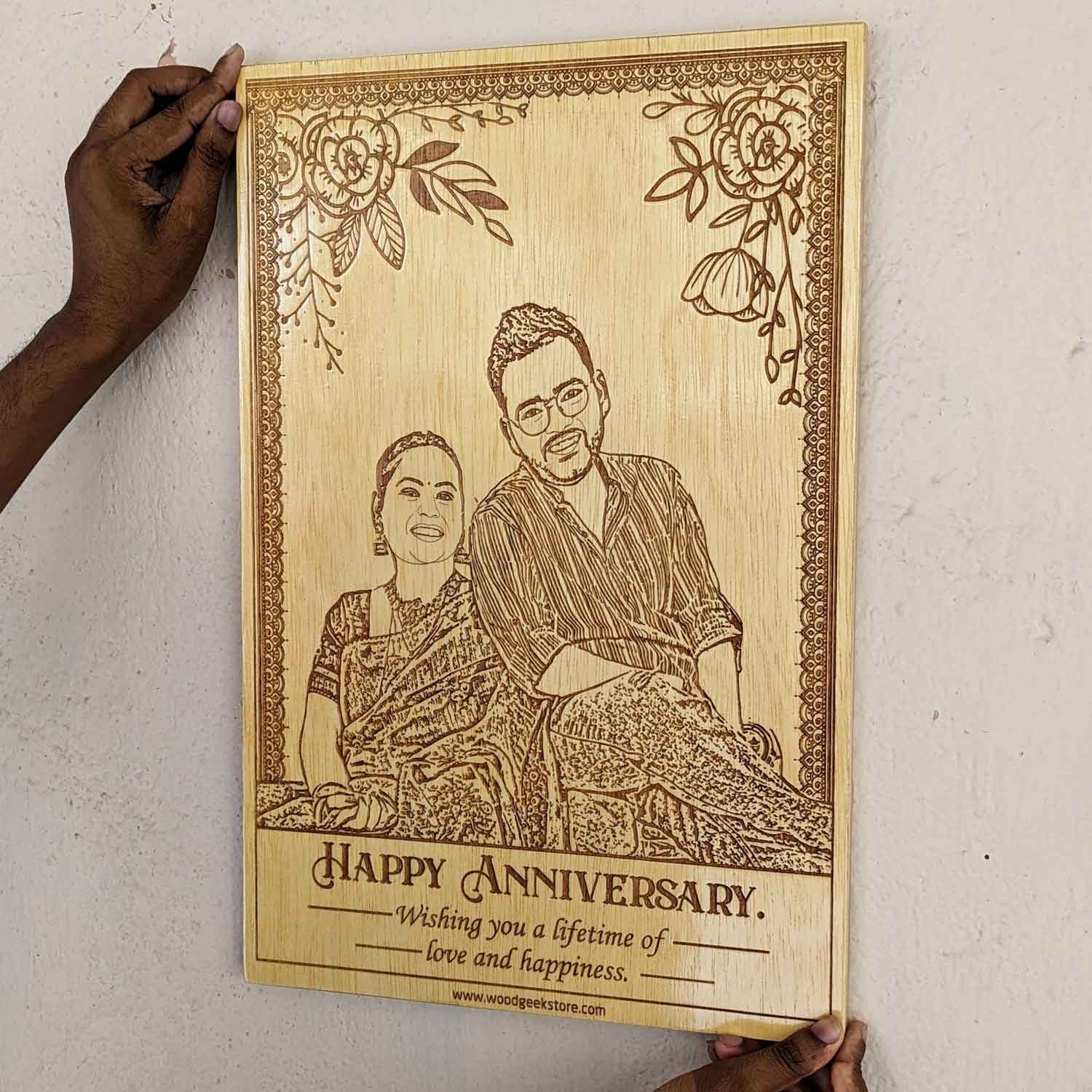 Eternal Love - Personalized Wooden Anniversary Frame | Engraved Anniversary Gift