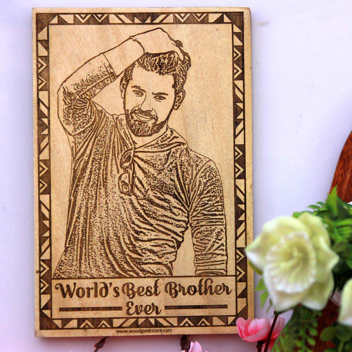 Custom Engraved Best Brother Wooden Frame