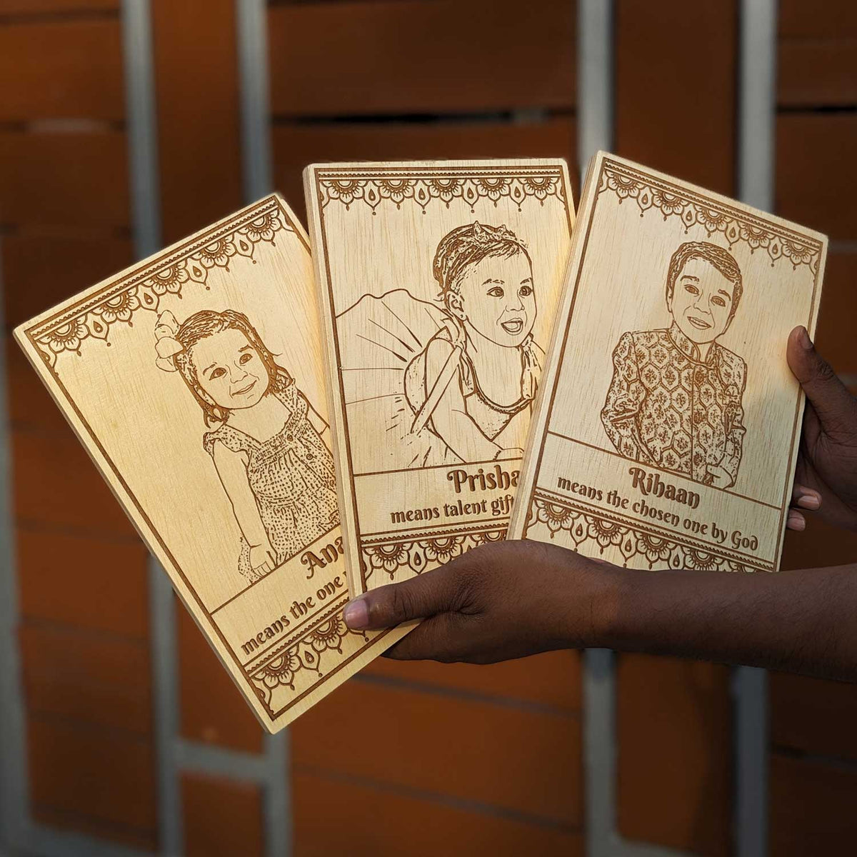 Rectangular Wooden Poster For Kids