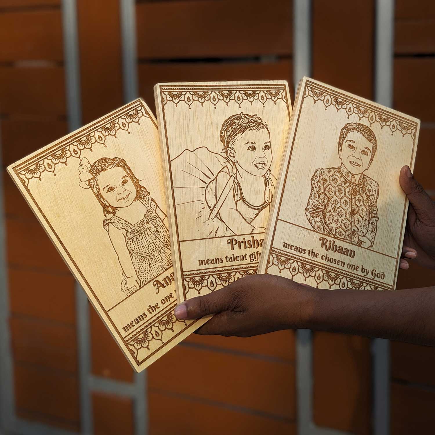 Rectangular Wooden Poster For Kids