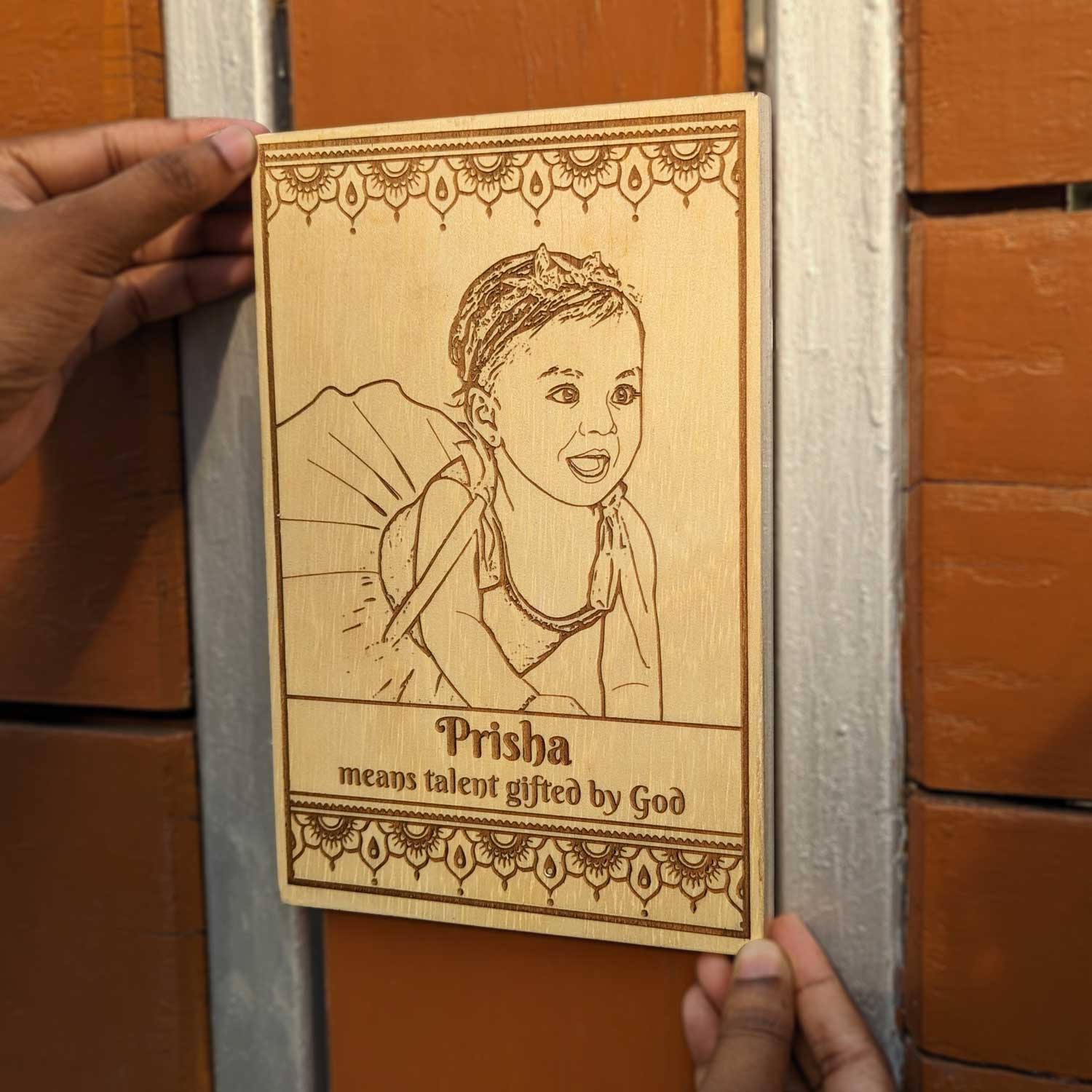 Rectangular Wooden Poster For Kids