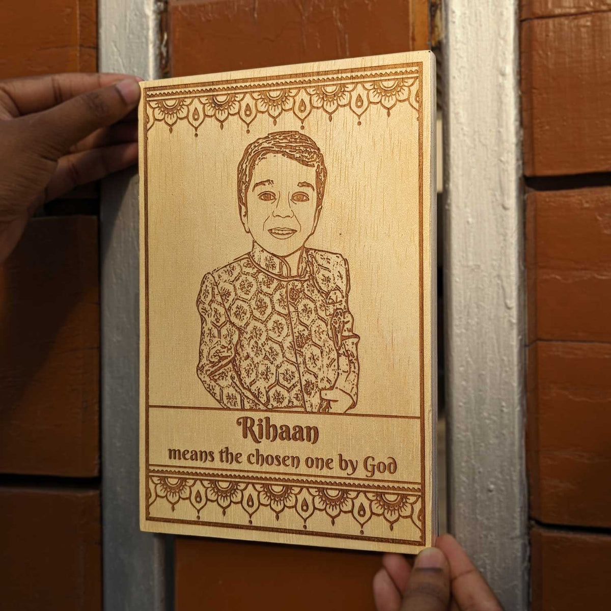 Rectangular Wooden Poster For Kids