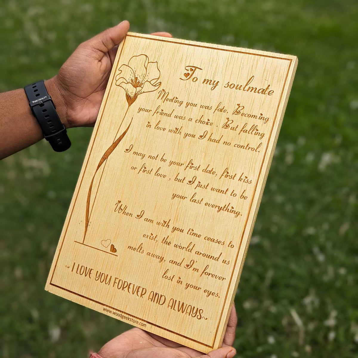 Love Letter For Husband &amp; Wife Engraved In Wood | Eternal Love Letter