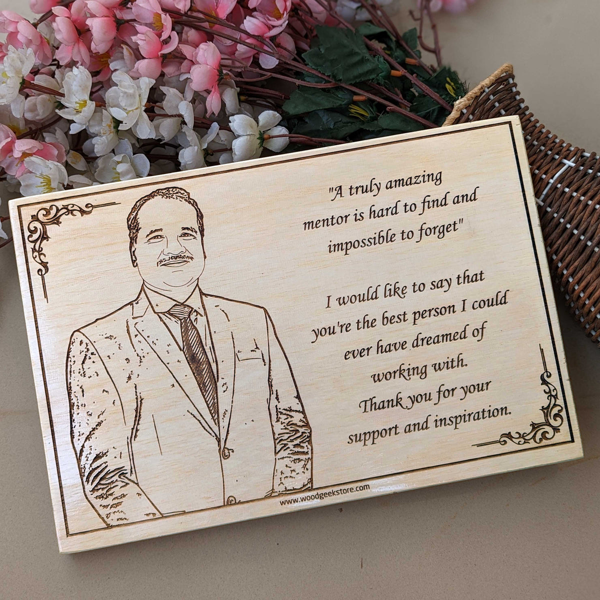 Corporate Gift For Boss Who&#39;s A Leader | Personalized Wood Plaque
