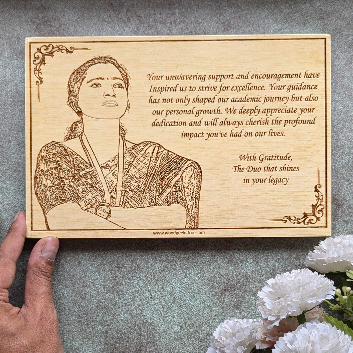 Engraved Thank You Gift For Team | Custom Wood Plaque | Corporate Gift