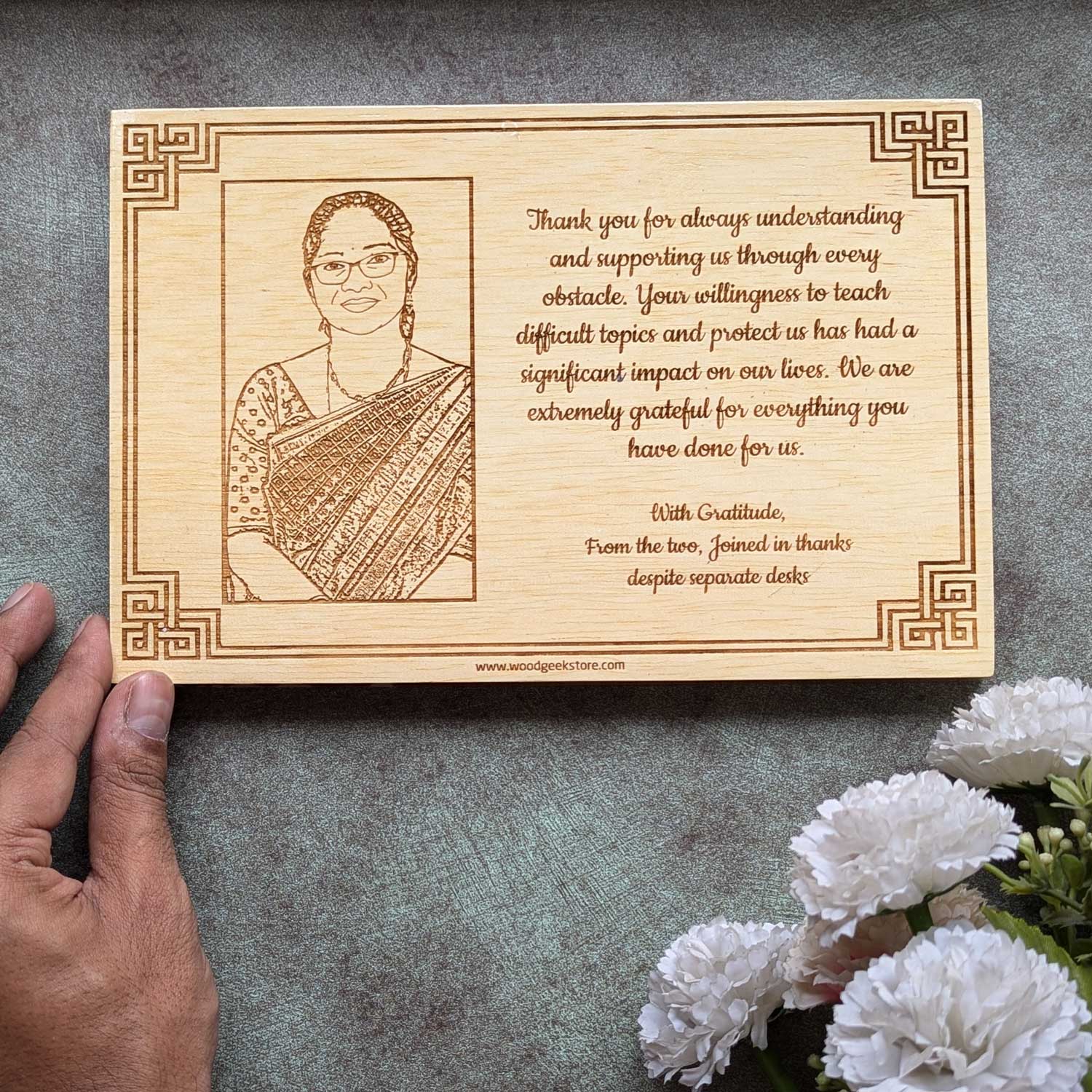 Engraved Thank You Gift For Team | Custom Wood Plaque | Corporate Gift