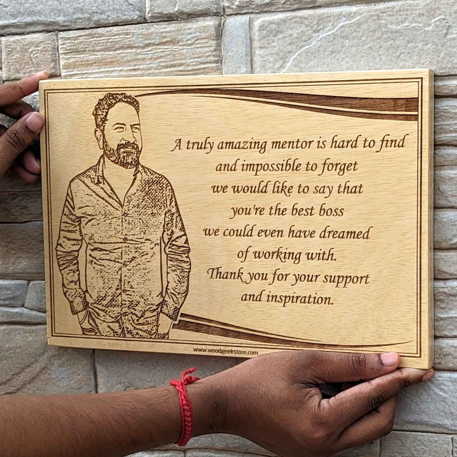 Corporate Gift For Boss Who's A Leader | Personalized Wood Plaque