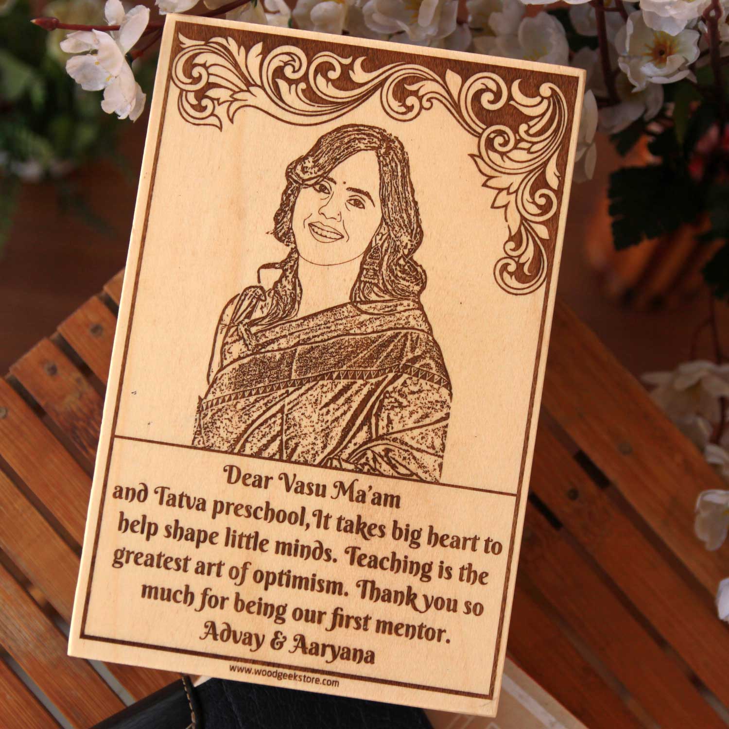 Thank You For Being Our Mentor Engraved Wood Frame For Teachers