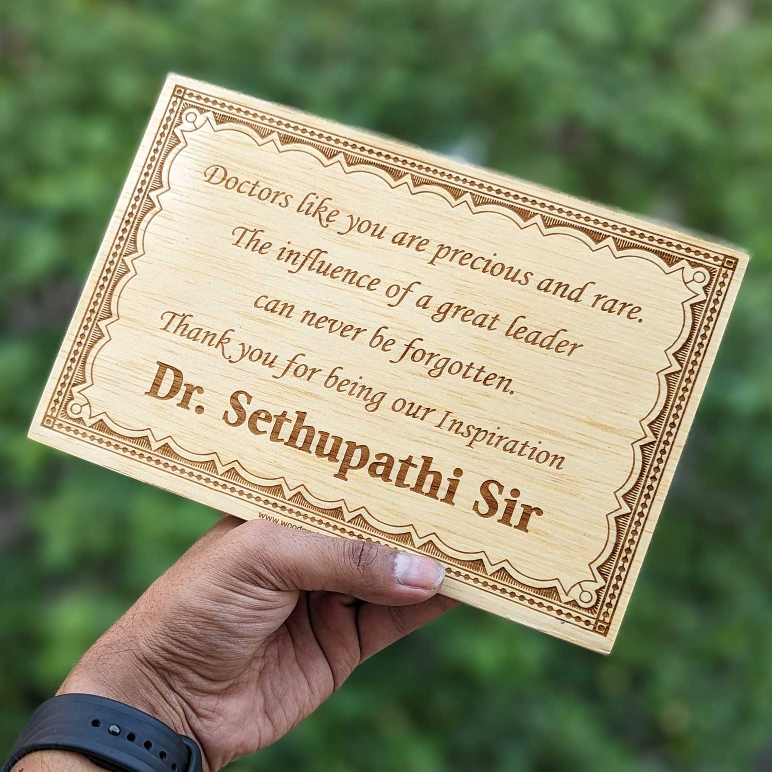 Thank You Gift Engraved Wooden Plaque | Personalized Appreciation for Mentor, Teacher, or Leader