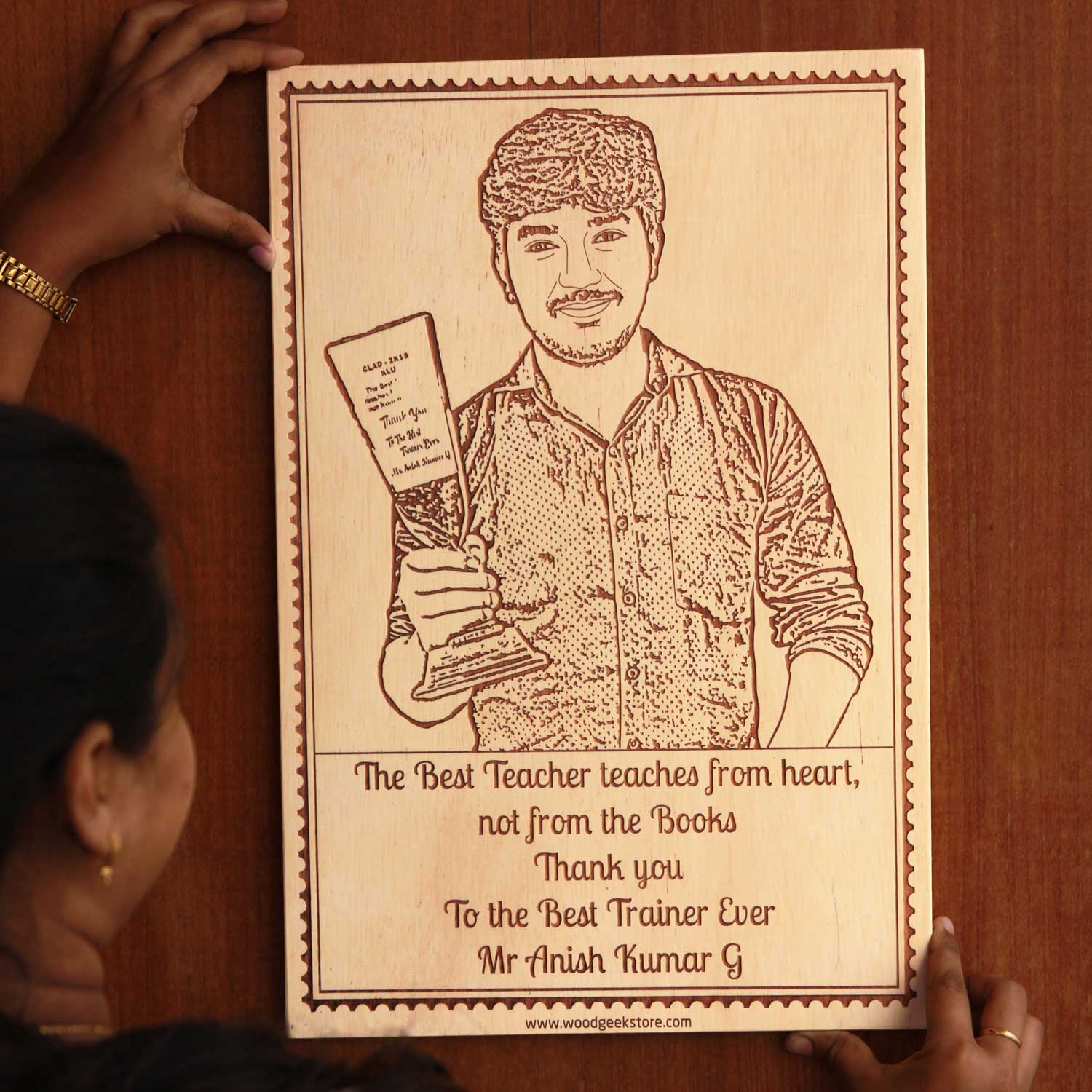 Custom Engraved Wooden Frame For Teacher