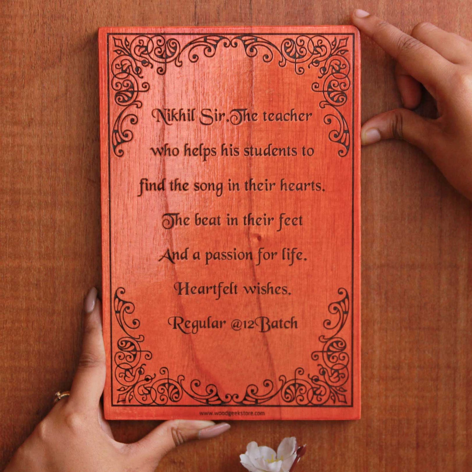 Personalized Engraved Wood Wishes For Teacher | Teacher Gifts