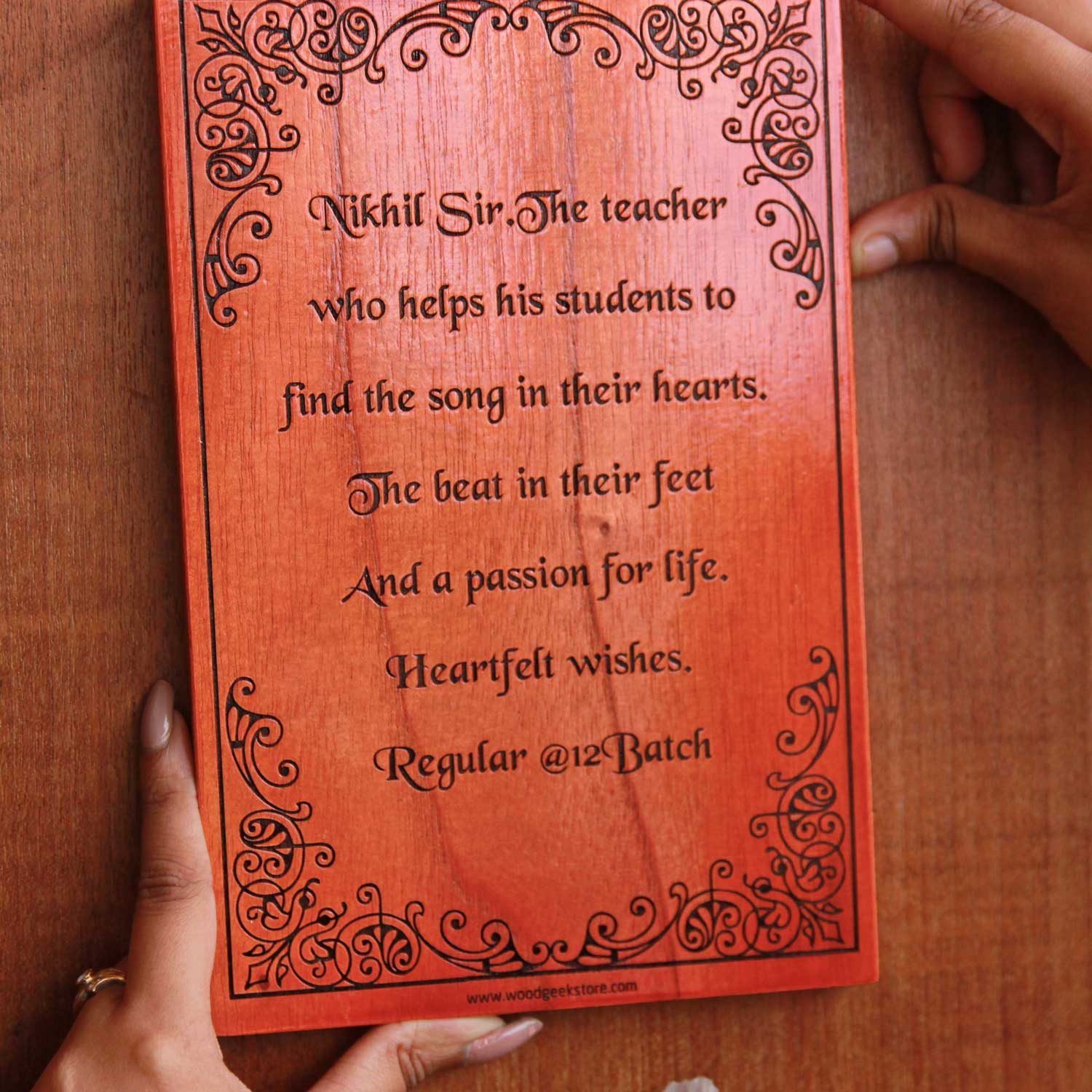 Personalized Engraved Wood Wishes For Teacher | Teacher Gifts