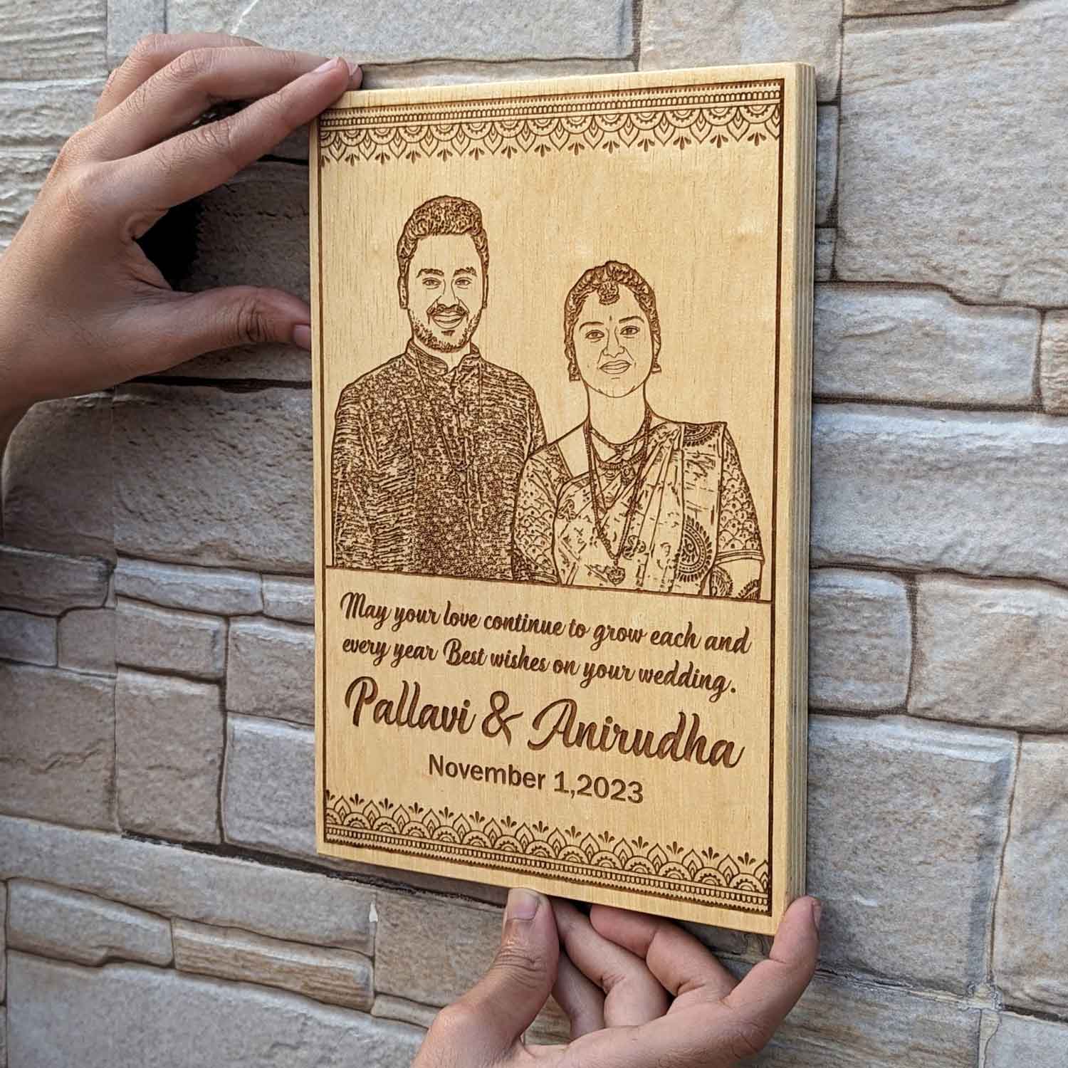 Wedding Wishes - Engraved Wooden Wedding Gift For A Lifetime of Love