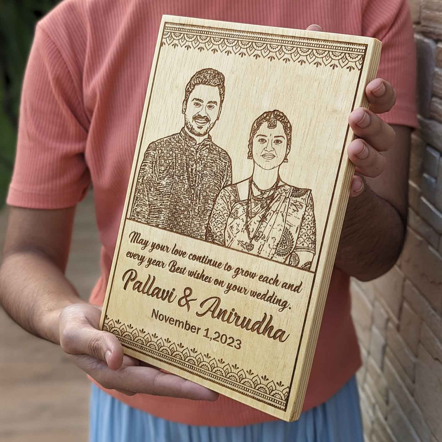 Wedding Wishes - Engraved Wooden Wedding Gift For A Lifetime of Love