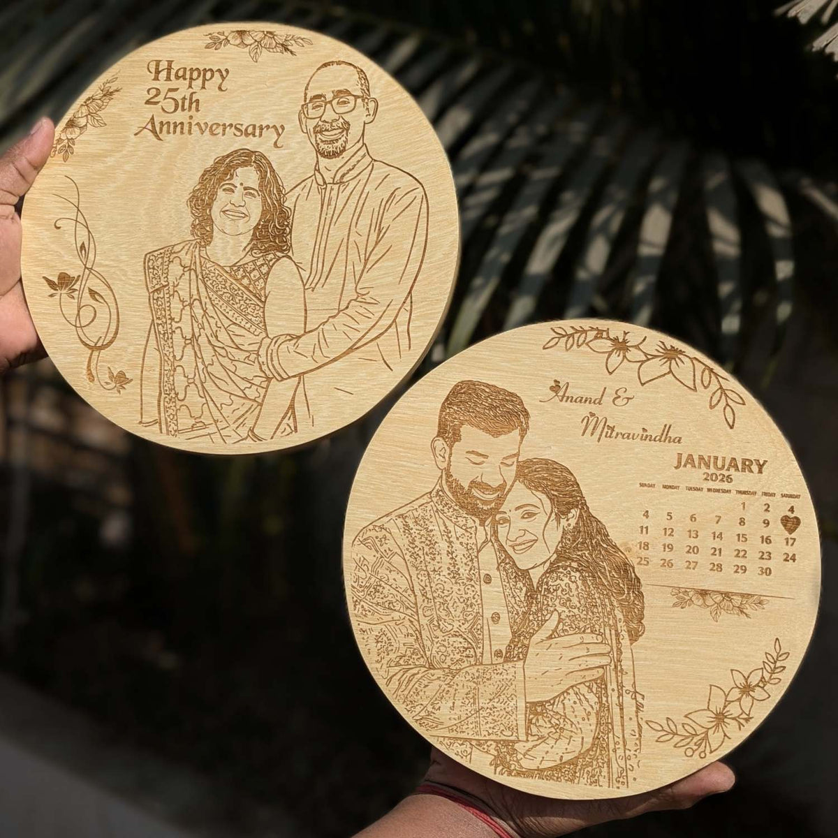 Customize Your Own Round Wooden Poster | Engraved Wood Frame