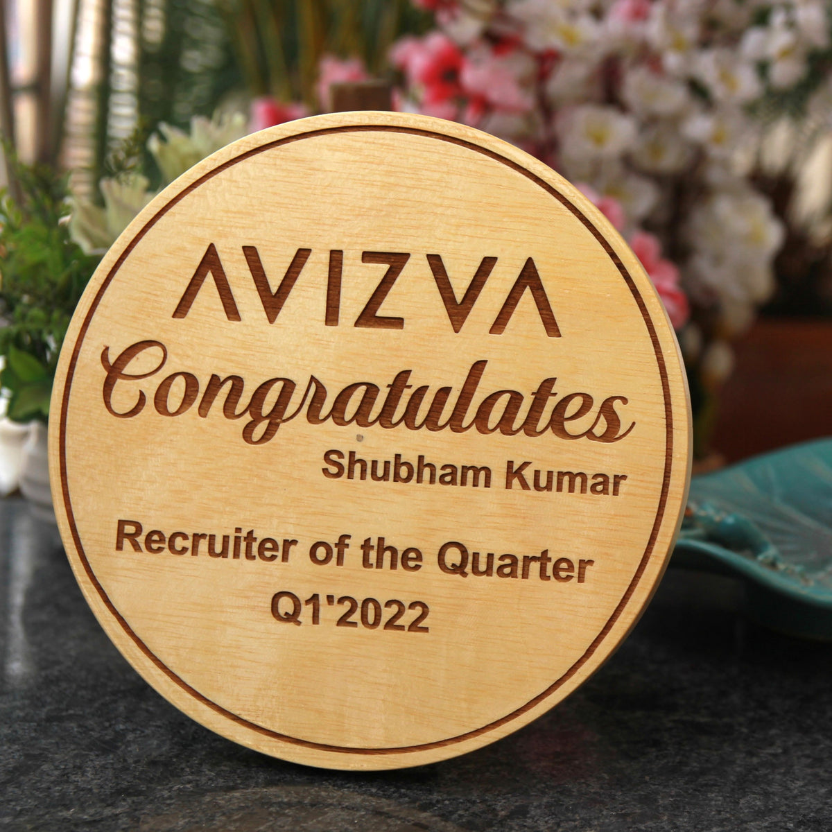 Customize Your Own Round Wooden Poster | Engraved Wood Frame
