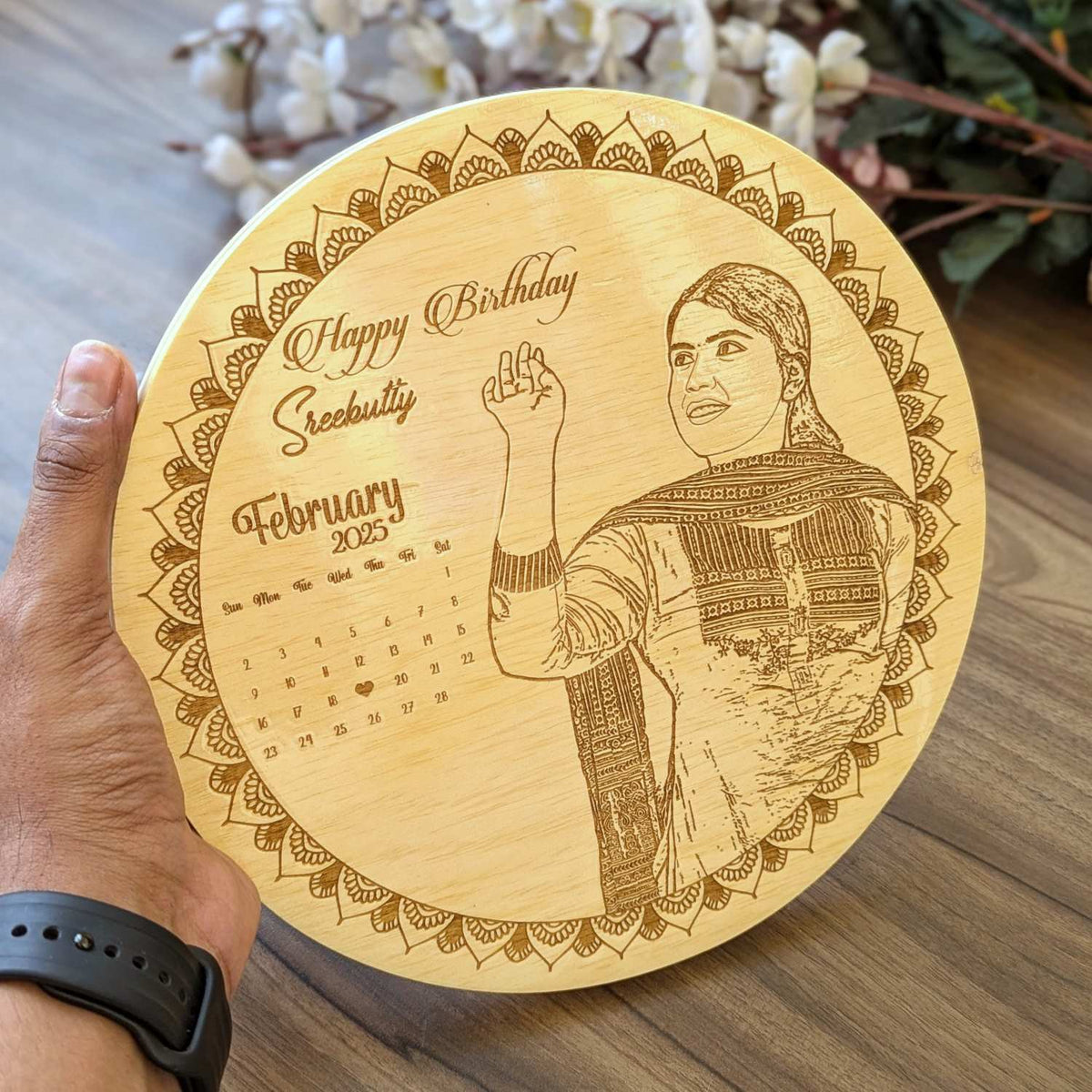 Personalized Engraved Wood Frame with Couple Photo &amp; Special Date | Romantic Gift for Valentine’s Day &amp; Anniversaries