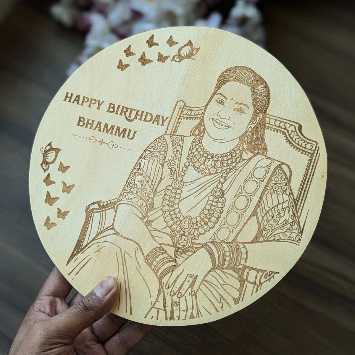 Customize Your Own Round Wooden Poster | Engraved Wood Frame