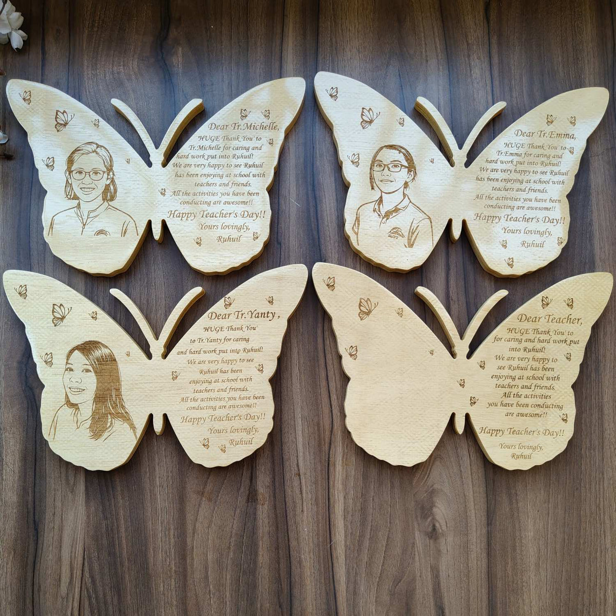 Personalized Butterfly Wood Sign | Custom Photo &amp; Message Gift for Anniversary, Birthday &amp; Wedding